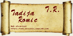Tadija Romić vizit kartica